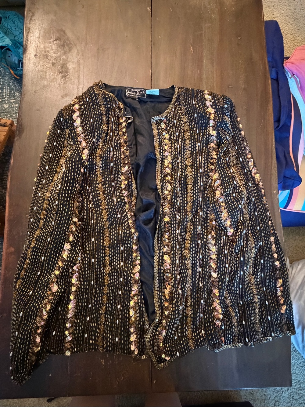 Beaded Black Evening Jacket - Women